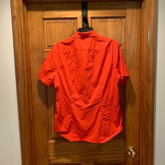 Vince Men's Short Sleeve Button Up Orange Large - Picture 3 of 7